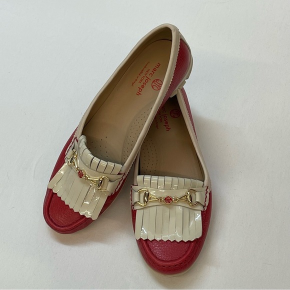 Marc Joseph Women's Red and Cream Loafers - Picture 1 of 10
